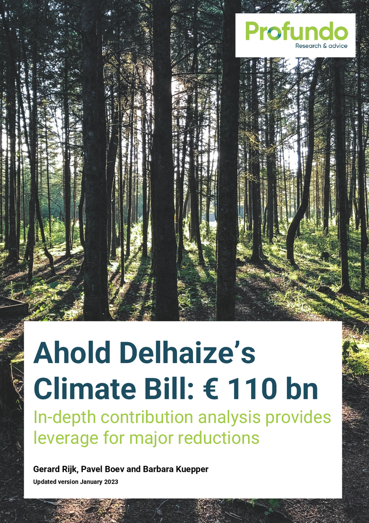 Voorbeeld van de eerste pagina van publicatie 'The climate bill of Ahold Delhaize'