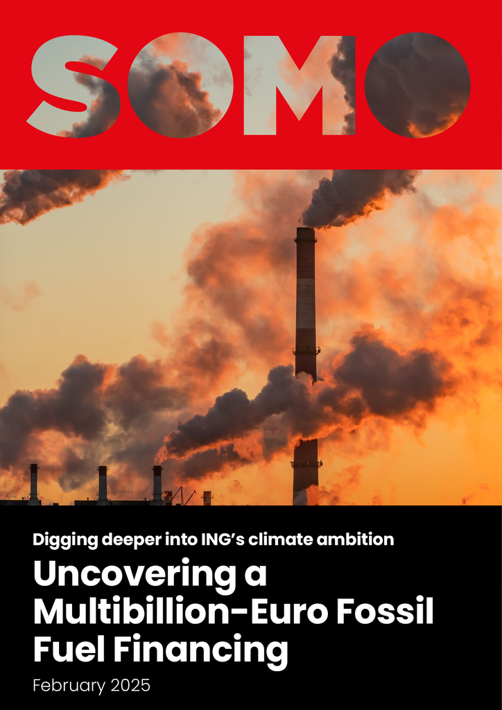 Voorbeeld van de eerste pagina van publicatie 'An extensive study of ING’s financing of the fossil fuel industry'