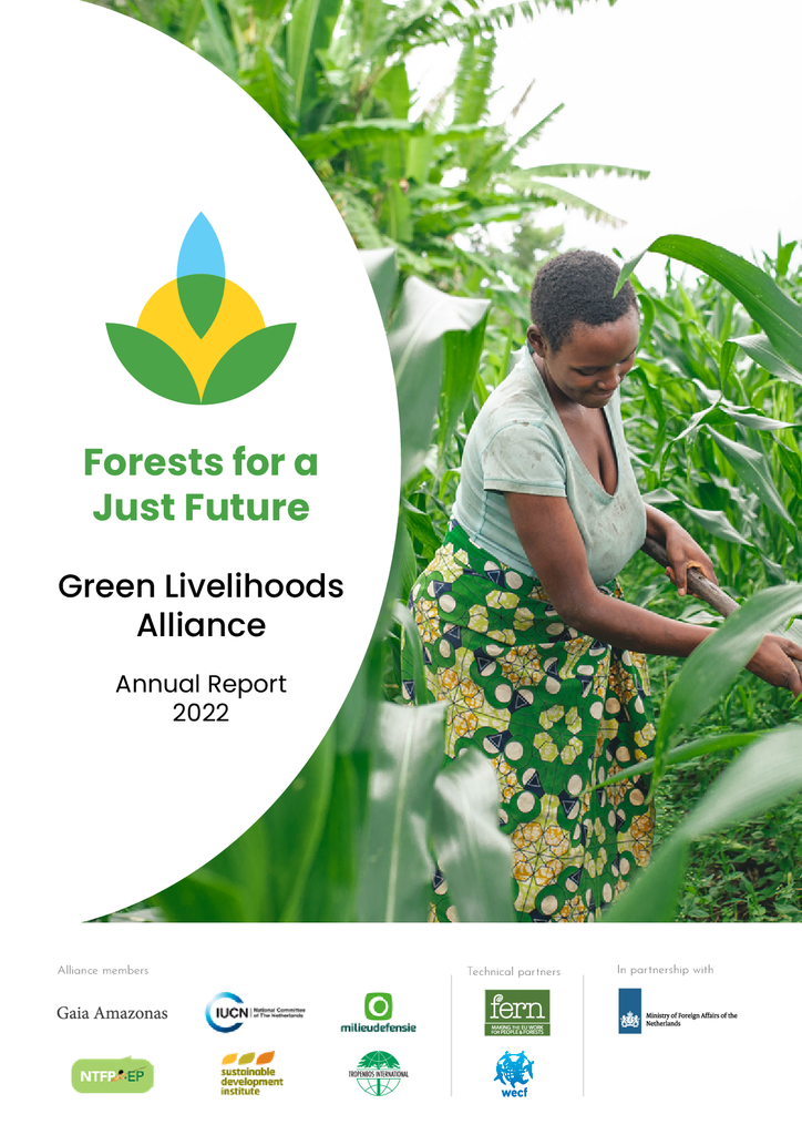 Voorbeeld van de eerste pagina van publicatie 'Annual report Green Livelihoods Alliance 2022'