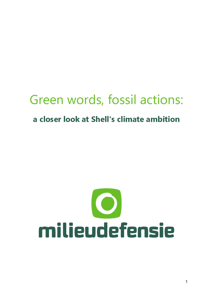 Voorbeeld van de eerste pagina van publicatie 'Green words fossil actions'
