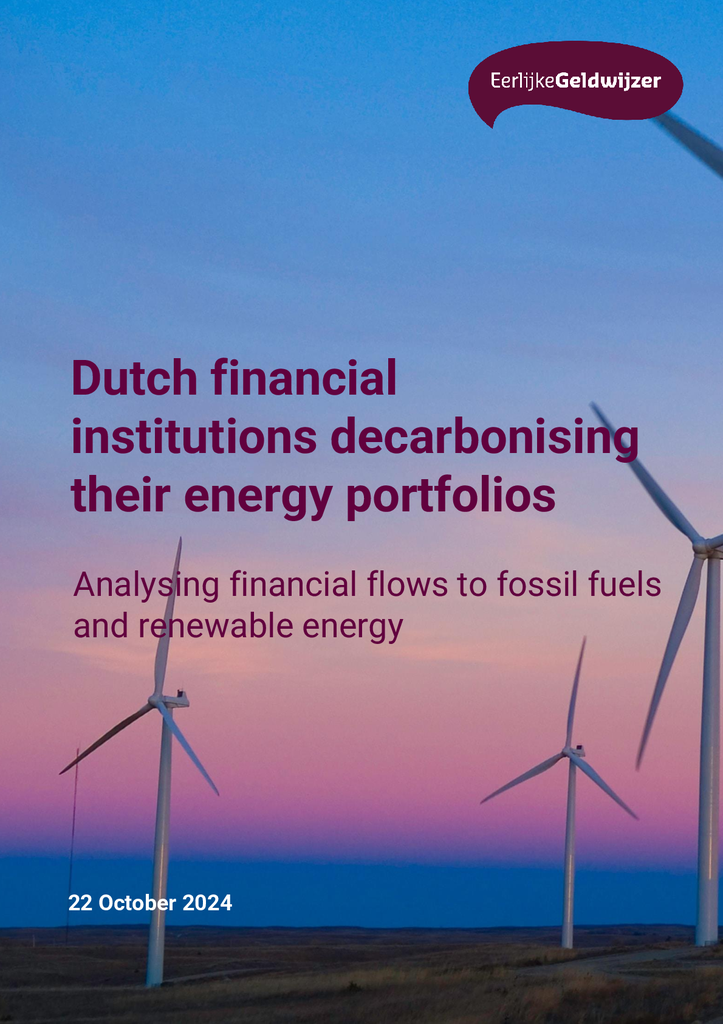 Voorbeeld van de eerste pagina van publicatie 'Report by the Fair Finance Guide: Financial Sector Greening at a sluggish Pace'